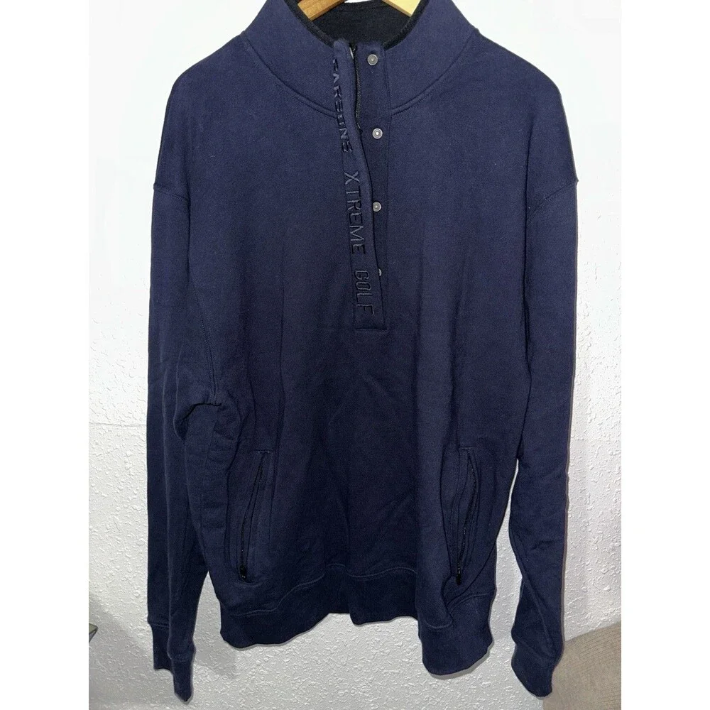 PXG Parsons Extreme Golf Dark Blue 1/2 Zip Button Pullover Golf Jacket XL BNWOT